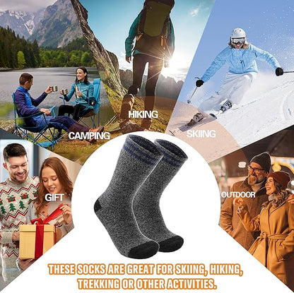 3 Pairs Winter Thermal Socks for Men & Women Warm Winter Ski Thick Boot Insulated Socks for Cold Weather
