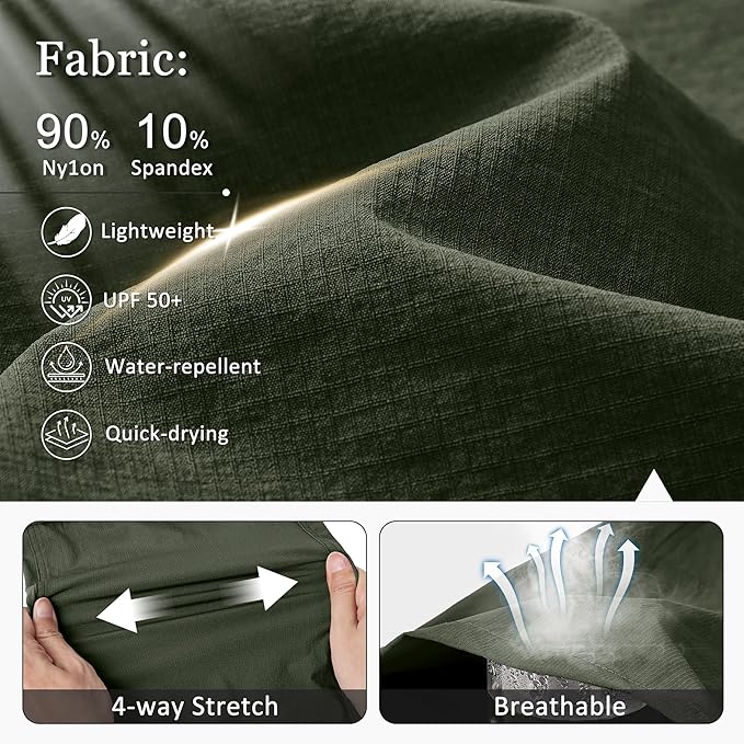 Mens Hiking Pants Convertible Lightweight Quick Dry Zip Off Waterproof Outdoor Travel Fishing Hunting Pants