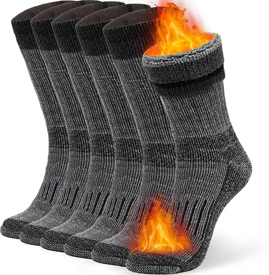 Alvada Warm Thermal Wool Socks for Winter Moisture Wicking and Breathable Cozy Boot Socks