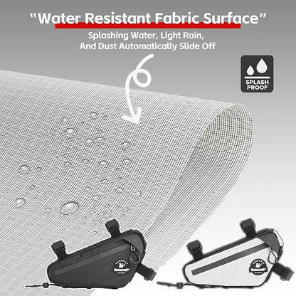 Rhinowalk Bike Frame Bag Under Top Tube Bag Bicycle Triangle Bag with Side Pockets Storage Pouch for Road Mountain Bike