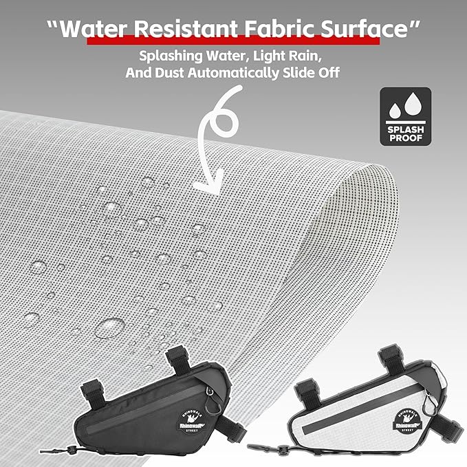 Rhinowalk Bike Frame Bag Under Top Tube Bag Bicycle Triangle Bag with Side Pockets Storage Pouch for Road Mountain Bike