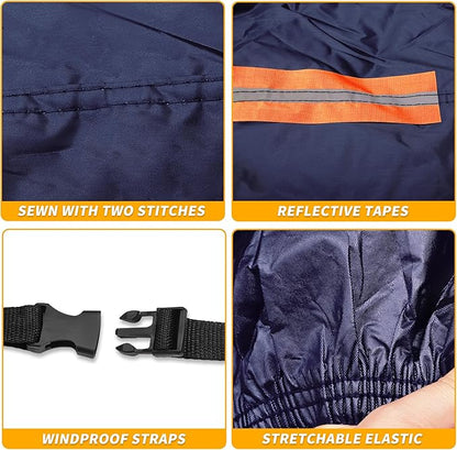 Universal Car Cover Waterproof All Weather 190T-PU, UV Sun Rain Protection, Fits for SUV Length Up to 181", with Left Side Zipper, Navy Blue