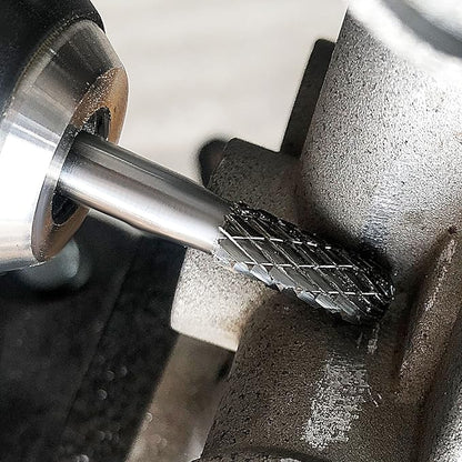 HAUTMEC Tungsten Carbide Rotary Burr Bit – 1/4" Shank, Double Cut Tungsten Rotary File for Die Grinder, Professional Grade, Suit for Metal Carving, Grinding, Engraving & Deburring - HT0198