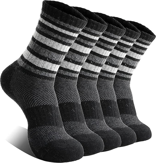 EBMORE 5 Pairs Womens Merino Wool Hiking Socks Thermal Warm Winter Boot Crew Cushion Work Gift Socks