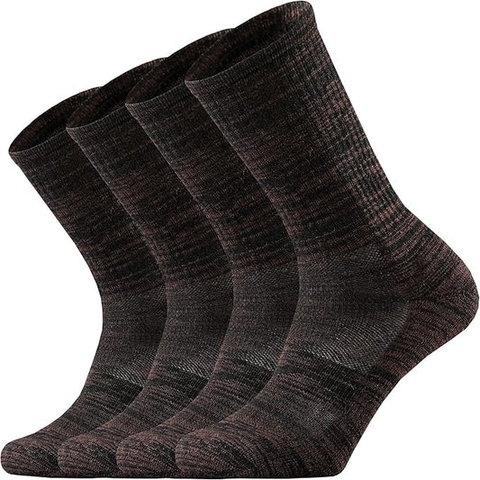 Ortis Men's Merino Wool Cushion Crew Socks with Moisture Wicking Control Light Weight Breathable for Outdoor Hiking Cycling