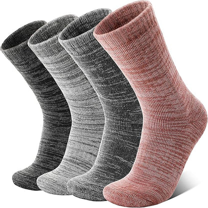 Anlisim Merino Wool Warm Boot Hiking Socks Thermal Extra Thick Winter Cozy Crew Comfy Cushioning Work Women Men Socks 4 Pairs