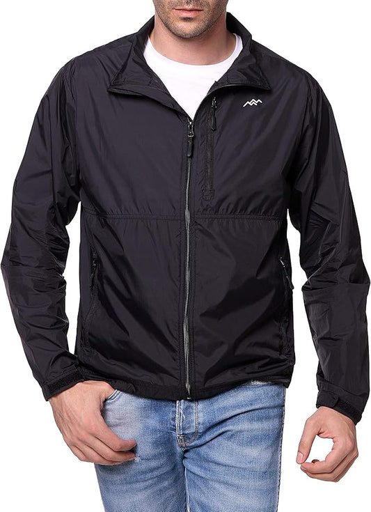 TRAILSIDE SUPPLY CO. Mens Windbreaker Jackets Lightweight Packable Jacket,Windproof and Dustproof