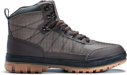 Wondamo Men's Snow Boots Lightweight Waterproof Winter Boots Fur Lined Anti-slip Cold Weather Shoes