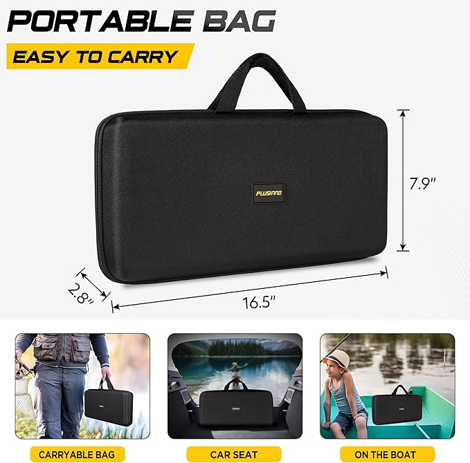 PLUSINNO Fishing Rod and Reel Combos - Carbon Fiber Telescopic Fishing Pole - Spinning Reel 12 +1 Shielded Bearings Stainless Steel BB