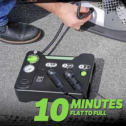 Slime 50122 Flat Tire Puncture Emergency Kit, Includes Sealant and Tire Inflator Pump, Analog, Suitable for Cars and Other Highway Vehicles, 10 Min Fix