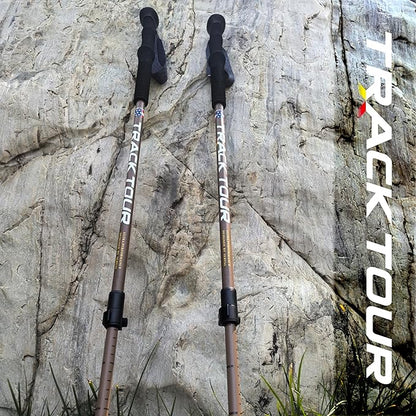 Carbon Fiber Trekking Poles Ultra Lightweight Hiking Poles Walking Sticks with Cork and EVA Foam Grips Quick Adjustable Flip Locks