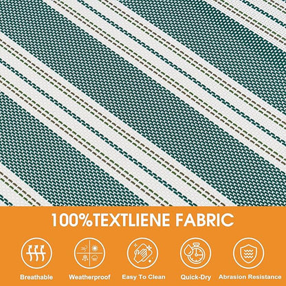 Lazy Daze Hammocks Quick Dry Hammock with Spreader Bar Textliene Fabric Double 2 Person Hammock with Chains Outdoor Patio Poolside Backyard Beach 450 lbs Capacity, Green Stripes