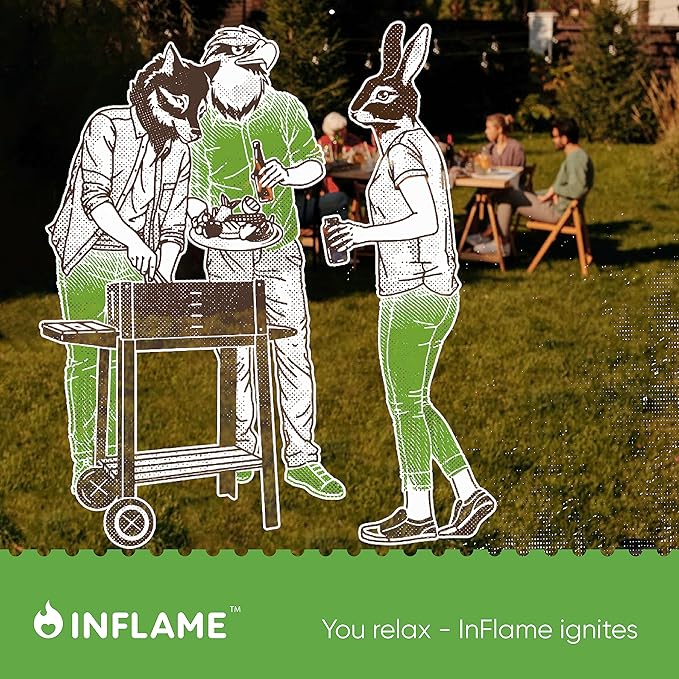 Inflame Fire Starters 70 pcs Fire Starters for Campfires, Grill, BBQ, Fireplace, Woodstove - Charcoal Starter - Waterproof, Weather-Resistant - Natural Wood Fireplace Starters