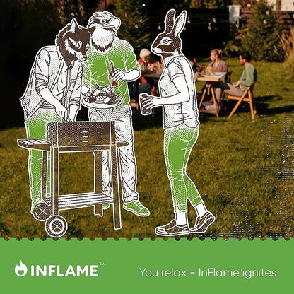 Inflame Fire Starters 70 pcs Fire Starters for Campfires, Grill, BBQ, Fireplace, Woodstove - Charcoal Starter - Waterproof, Weather-Resistant - Natural Wood Fireplace Starters