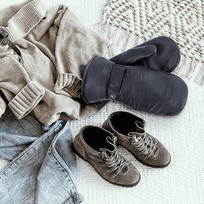 Riparo Winter Gloves for Men, Leather Winter Gloves for Cold Weather, Snow Gloves for Motorcycle Driving Hiking Outdoor