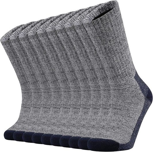 Ortis Men's Cotton Cushion Crew Socks Moisture Wicking Breathable Thick Warm Thermal for Athletic Heavy Duty Work Boot