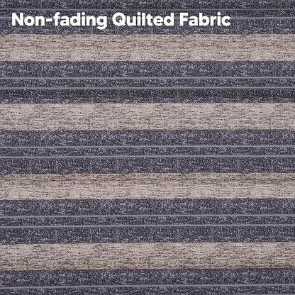 SUNCREAT Double Quilted Hammock with Hardwood Spreader Bar, Extra Large Soft Pillow, Heavy Duty 2 Person Hammock for Indoor, Outdoor, Gray Stripes